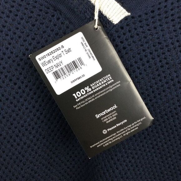 Smartwool Tunic Sweater NWT Navy & Gray Wool V-neck - Picture 5 of 13